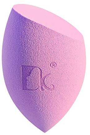 DOLOVEMK 1 PCS Mélangeur d'éponge de beauté de maquillage lisse, éponges de maquillage de beauté douce sans latex, éponge de fond de teint (forme d'olive oblique) (violet)