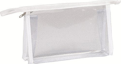 Clairefontaine 8488C - Trousse Scolaire Rectangulaire, Trousse de Maquillage 22x4x14 cm, Transparente à Paillettes