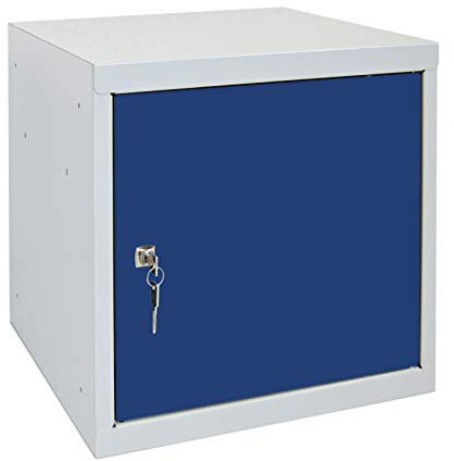 ADB Wertfach Schlie?Fach W?rfel Schlie?fachschrank mit Zylinderschloss Drehriegelschloss, Farbe (RAL):Enzianblau (RAL 5010)