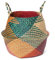 Segrasskorb Faltbar Wäschekorb Pflanzkörbe Rattan Aufbewahrungskorb mit Griff Rot 22x20cm