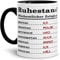 Tassendruck Geschenk-Tasse zum Ruhestand mit Wochenplan/Rente/Rentner/Pension/Abschieds-Geschenk/Innen & Henkel Schwarz