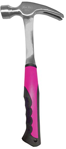 The Original Pink Box 16oz Steel Rip Claw Hammer, Pink | One Piece Forged with Smooth Face & Slip Resistant Handle, Pink