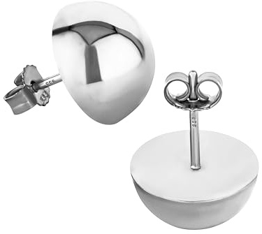 NKlaus Paar 12mm Ohrstecker 333 8 Karat Gold weißgold Halbkugel Damen Stecker Ohrringen 9078