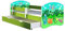 ACMA Kinderbett Jugendbett mit Einer Schublade und Matratze Grün mit Rausfallschutz Lattenrost II 140x70 160x80 180x80 (30 Dino, 180x80 + Bettkasten)