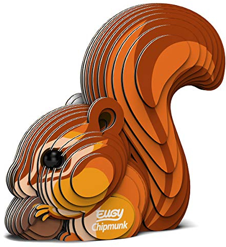 EUGY 650041 Eichhörnchen, 3D Tier-Puzzle für Kinder und Erwachsene zum Zusammenbauen, DIY Tierfigur, Bastelset ab 6 Jahren