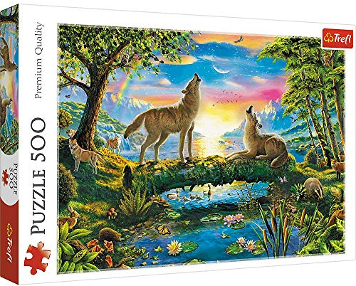 Brandsseller Puzzle - Wölfe im Sonnenuntergang 500 Teile