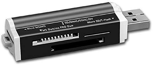 NXACETN Mini Lecteur De Carte 4 en 1 Adaptateur De Lecteur De Carte USB TF/Micro-SD/MS / M2 Portable pour Ordinateur Noir