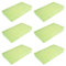 LJY 6 Pieces Rectangular Empty Mini Clear Plastic Organizer Storage Box Containers with Hinged Lids (Green, 180 x 110 x 30 mm)