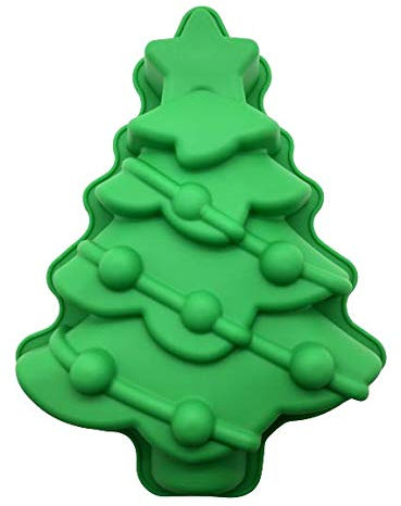 Swan household ® - Non-Stick Silicone Christmas Xmas Cake Mould Large 27x20x5cm (Pine Tree)