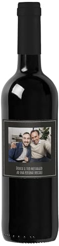 Bottiglia di Vino IGT Toscana Rosso personalizzato per lui - Idea regalo esclusiva e originale per uomo, festa del Papà, festa del Nonno, nuova nascita, compleanno e Natale. (0,75L, Foto e Testo)
