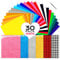 CHEPULA HTV Heat Transfer Vinyl Bundle 30 Pack, 12 x 10 Glitter Colors Permanent Iron on Vinyl for Cricut, HTV Vinyl Sheets for DIY T-Shirt, Clothes, Hats and Other Textiles(30 Sheets)