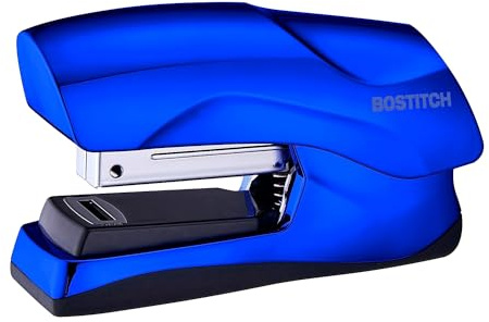 Bostitch Office Robuster Hefter, 40 Blatt Kapazität, kein Stau, halber Streifen, passt in die Hand, für Klassenzimmer, Büro oder Schreibtisch, metallic-blau