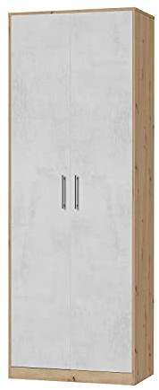 SMARTBett Schrank Kleiderschrank Aktenschrank 80 cm Wildeiche/Beton