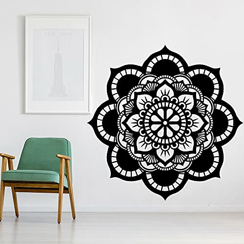 NSRJDSYT Wandaufkleber Bürofenster Dekorative OM Symbol Lotus Vinyl Wandtattoo Wohnkultur Schlafzimmer Yoga Studio Klassenzimmer 42x42cm