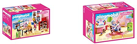 PLAYMOBIL® 70206 Familienküche & Dollhouse 70210 Babyzimmer, ab 4 Jahren
