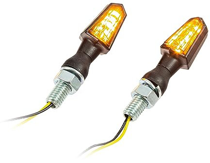 Universal Motorrad SMD-Blinker PIKE schwarz getönt M8 E-geprüft