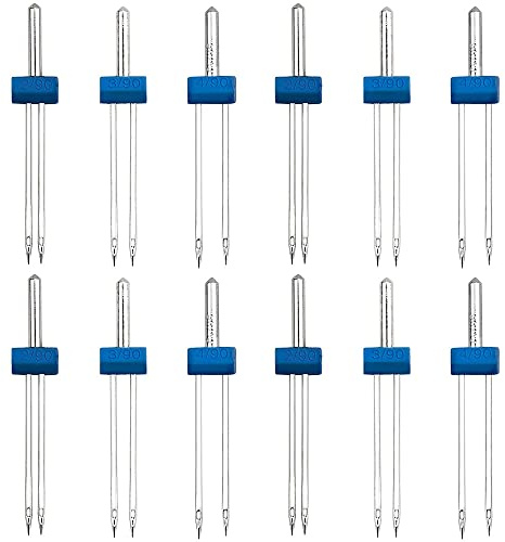 CENPEK 15 Stück Zwillingsnadel Stretch Maschinennadeln Universal Doppelnadel für die meisten Nähmaschinen für Haushaltsnähmaschine, 3 gemischte Größen 2.0/90, 3.0/90, 4.0/90