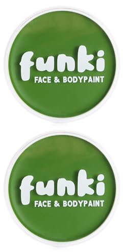 Green Oil-Based Facepaint - Pack Of 2 - Pot of Green Face Paint - Fancy Dress Costume Makeup Accessory