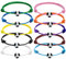 Abeillo Lot de 10 bracelets de football réglables à breloques en cordon coloré tressé pour football, fournitures de fête (10 couleurs), Acier allié
