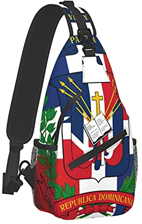 Anti-Diebstahl-Crossbody-Rucksack Dominikanische Republik-Flagge Sling-Umhängetasche für Männer und Frauen, langlebig, verstellbar, Sporttasche, Radfahren, Reisen, Wandern, Tagesrucksack, Einheitsgröß