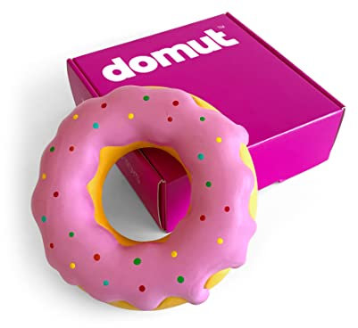 Donut Hundespielzeug,Hundespielzeug für aggressive Kauer,langlebiges Hundespielzeug,Gummi-Hundespielzeug für große Hunde & mittelgroße Hunde,Hundespielzeug,Hundegeburtstagsgeschenk (1xRosa)