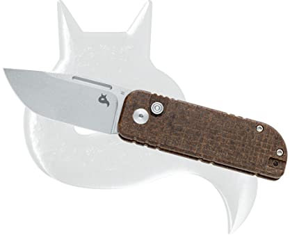 Fox Black Knives Nu-Bowie Button Lock BF-758MIB Brown Micarta and D2 Steel Knife