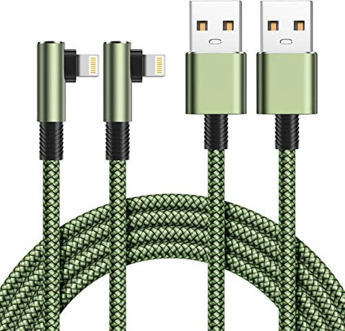 Yosou 2M iPhone Charger Cable 2Pack Right Angle iPhone Charging Cable MFi Certified Lightning Cable Long iPhone Charger USB Fast Charging Lead for iPhone 14 13 12 11 Pro Max XS XR X 8 7 6 Plus 5, iPad