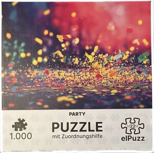elPuzz „Party“ Puzzle 1000 Teile, 68 x 48 cm, Zuordnungshilfe mit Koordinaten auf der Rückseite und Koordinatenstreifen zum Finden der Position. Jeder kann das Puzzle lösen!