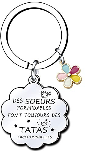 Lumengqi Cadeaux de Noël pour Tatas Porte-clés soeurs formidables Tata exceptionnelles - Porte-clés pour Annonce Grossesse Tata Naissance Enfant idée Cadeau Annonce bébé Fille garçon