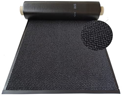 MERTEX Schmutzfangläufer Meterware 120 cm schwarz meliert - Schnittkanten mit Randprofile (120 x 750 cm, Dark)