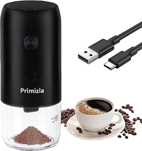 Moulin à Café Électrique Rechargeable, Moulin à Café à Taille de Grain réglable, Broyage en Céramique pour Grains de Café, Noir