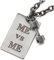 COOLSTEELANDBEYOND Vintage Langhantel Hantel Dog Tag Anhänger Halskette mit Me Vs Me für Herren Damen, 61CM Seil-Kette