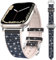 Kamita Bracelet à Paillettes Compatible avec Bracelets Apple Watch 41mm 40mm 38mm, Watchband Réglable Wristband en Strass, Silicone Bande de Montres avec Diamant pour iWatch Series 9 8 7 (Bleu Foncé)
