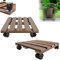 XMTECH WPC Lot de 2 rouleaux de support pour plantes et fleurs - Charge maximale : 100 kg - 30 x 30 cm - Pour l'extérieur et l'intérieur - Plateau à roulettes - Carré - Marron