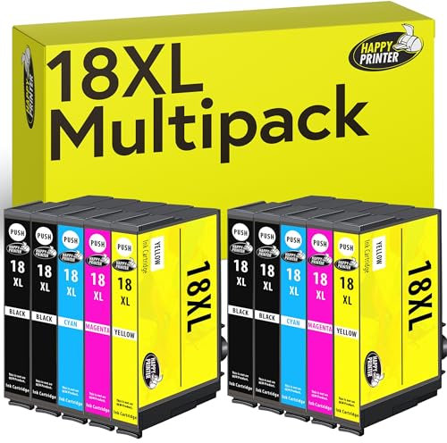 Happy Printer 10 Patronen kompatibel mit Epson 18XL Multipack für Expression Home XP205 XP215 XP225 XP302 XP305 XP312 XP315 XP322 XP325 XP402