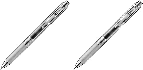 Pentel Energel Pure BLN75TL-AX Gel-Tintenroller, Schwarz, 0.5 mm Strichstärke, Nadelspitze, Druckmechanik, nachfüllbar, 1 Stück (2er Pack)