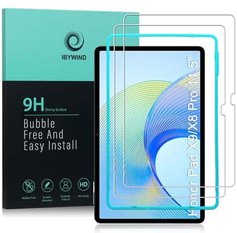 Screen Protector For Honor Pad X9/X8 Pro(11.5 Inches),with 2 Pcs Tempered Glass [Fingerprint Reader,Easy to install]