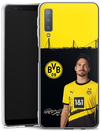 DeinDesign Hard Case kompatibel mit Samsung Galaxy A7 Duos 2018 Schutzhülle transparent Smartphone Handy Hülle Borussia Dortmund Mats Hummels BVB