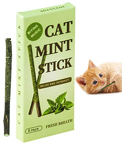 Povanjer Bâtonnets de Chat à la Menthe | Catmint Silvervine Blend Chat Jouets À Mâcher pour Le Nettoyage des Dents De Chatons | Le Chat mâche des bâtons d'à Chat pour Le Nettoyage des Dents des