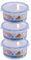 HOMESHOPA Plastic Airtight Food Storage Container, 800ml 3 Pack Round Leakproof Stackable Container with Clip-Lock Lid, BPA Free Reusable Meal Prep Lunch Box, Microwave Freezer & Dishwasher Safe