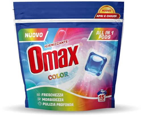 180 Pods Detersivo Lavatrice In Capsule, 12 Confezioni da 15 Pods, COLOR, Freschezza, Morbidezza A Pulizia profonda e E In Cicli Brevi