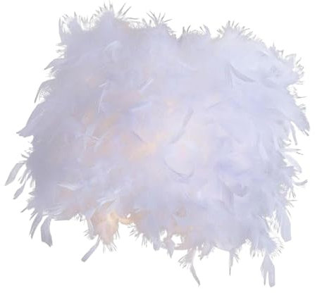 Baoblaze Feder-Lampenschirm, hängender Lampenschirm, Zubehör, Dekor für Deckenpendelleuchte, Pendelleuchte, Abdeckung für Zuhause, Party, Wohnzimmer, Länge 25cm