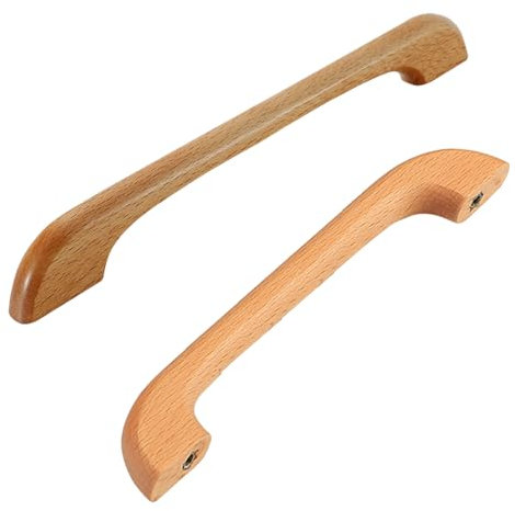 SZLXJMFL 2 pcs Holz Schrankgriff, Schubladengriffe Modern, Buche Natur | lackierte Oberfläche, Gesamtlänge: 34-230 mm Bügelgriff, Garderobe Griffe Wohndekoration Inkl Schrauben-230mm/9in