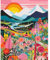 DAERLE Peinture par Numéros pour Adulte Montagnes colorées, Kits de Peinture au Numéro Série colorée Avec Pinceaux Peinture de Dessin de Pigment Acrylique, Vloisirs Créatifs Adultes 30x40cm