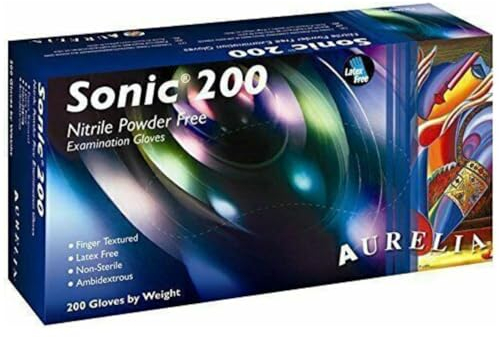 Apex Business Supplies Medium Blue Nitrile Gloves Sonic 200 Pack of 200 | Multipurpose, Examination Powder Free And Latex Free Disposable Gloves | 1 Box Of 200 Disposable Gloves
