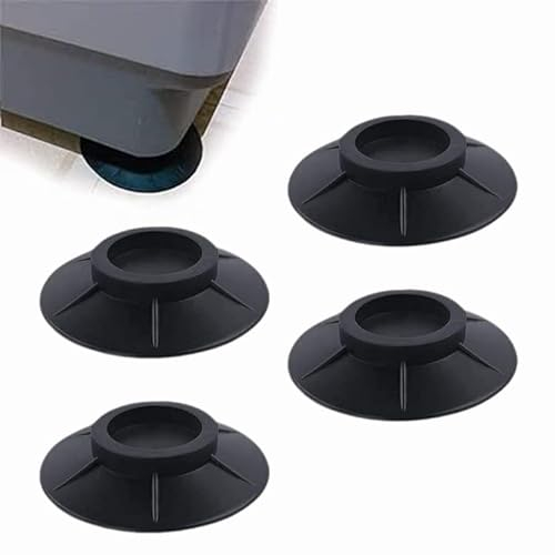 4 Pièces Tapis Anti Vibration Machine a Laver, Tampons à Pied Machine à Laver Universels Empêcher le Lave-Linge de Bouger, Pieds Antidérapants Lave Linge pour Sèche-Linge Réfrigérateurs Meubles (Noir)
