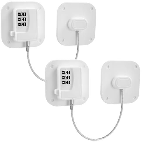 2pcs Password Fridge Lock, Safety Fridge Locks for Children Digital Password Child Safety Cabinet Locks for Freezer Door File Drawer Cabinet Cupboard Windows