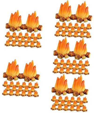 SEWACC 100 STK Feuerschmuck puppenhauszubehör Garden Decor Mikrolandschaftsmodell Lagerfeuer-Modell gefälschtes Lagerfeuermodell Mikro-Fälschung Mikro-Fake-Feuer Miniaturdekoration Harz