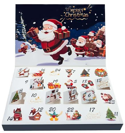 Leere Adventskalenderboxen, leere Weihnachts-Adventskalender-Boxen, 24 Tage, Adventskalender mit 24 Schubladen, Countdown bis Weihnachten, nachfüllbarer Adventskalender aus Holz