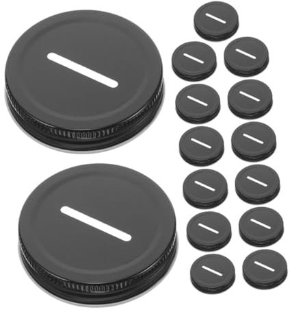 MUSISALY Pcs Stainless Steel Coin Slot Bank Lid Mason Jar Lids for Money Box Wide Mouth Regular Mouth Jars Home Decorative